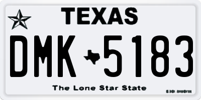 TX license plate DMK5183