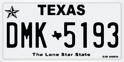TX license plate DMK5193