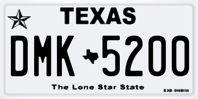TX license plate DMK5200