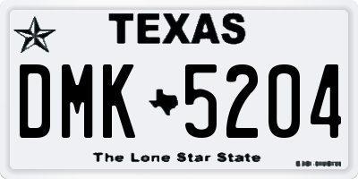 TX license plate DMK5204
