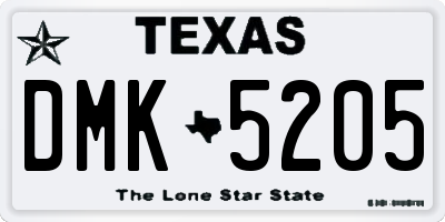 TX license plate DMK5205