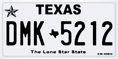TX license plate DMK5212