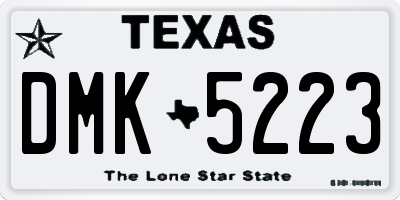 TX license plate DMK5223