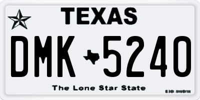 TX license plate DMK5240