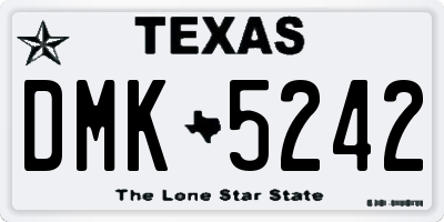 TX license plate DMK5242