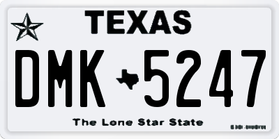 TX license plate DMK5247
