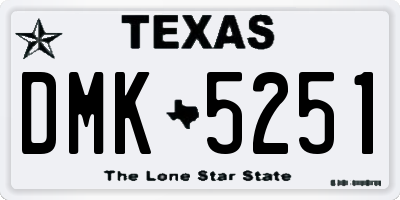 TX license plate DMK5251