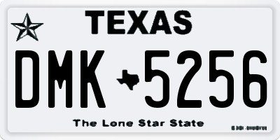 TX license plate DMK5256