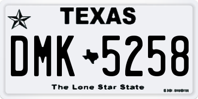 TX license plate DMK5258