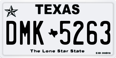 TX license plate DMK5263