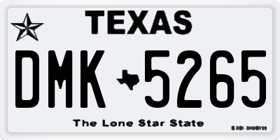 TX license plate DMK5265