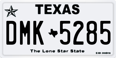 TX license plate DMK5285