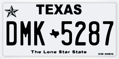 TX license plate DMK5287