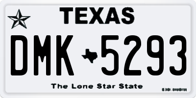 TX license plate DMK5293