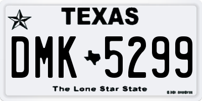 TX license plate DMK5299
