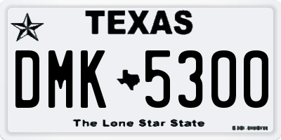 TX license plate DMK5300