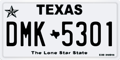 TX license plate DMK5301