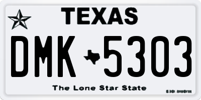 TX license plate DMK5303