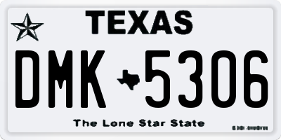 TX license plate DMK5306
