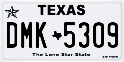 TX license plate DMK5309