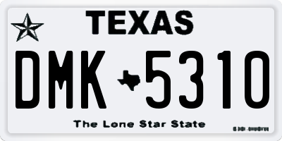 TX license plate DMK5310
