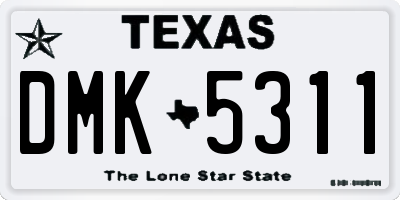 TX license plate DMK5311