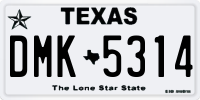 TX license plate DMK5314