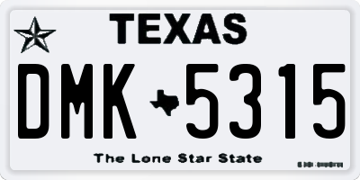 TX license plate DMK5315