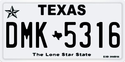 TX license plate DMK5316