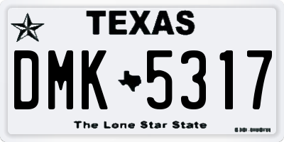TX license plate DMK5317