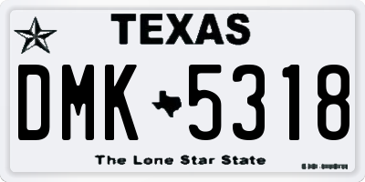TX license plate DMK5318