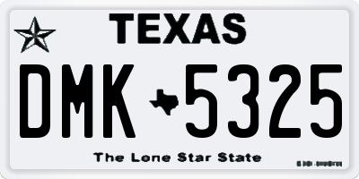 TX license plate DMK5325