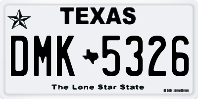 TX license plate DMK5326