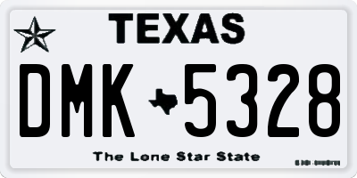 TX license plate DMK5328