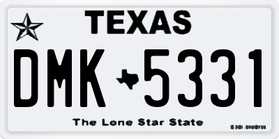 TX license plate DMK5331