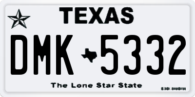 TX license plate DMK5332