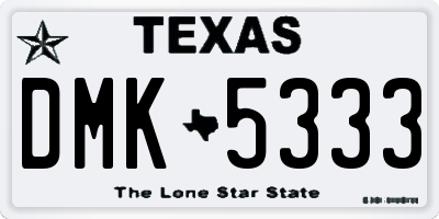 TX license plate DMK5333