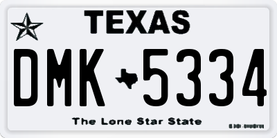 TX license plate DMK5334
