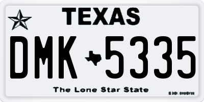 TX license plate DMK5335