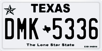 TX license plate DMK5336