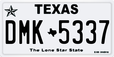 TX license plate DMK5337