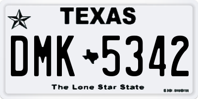 TX license plate DMK5342