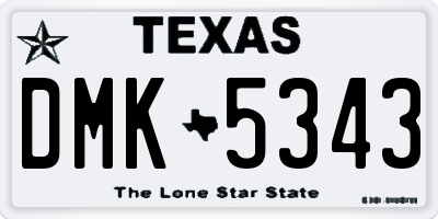 TX license plate DMK5343