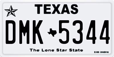 TX license plate DMK5344