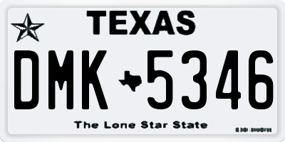 TX license plate DMK5346