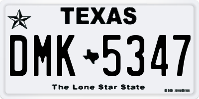 TX license plate DMK5347