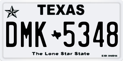 TX license plate DMK5348