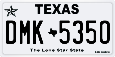 TX license plate DMK5350