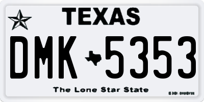TX license plate DMK5353