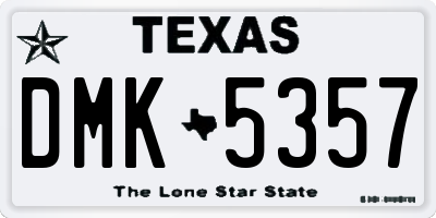 TX license plate DMK5357
